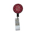 Carolines Treasures Letter S Football Garnet and Gold Retractable Badge Reel CJ1078-SBR